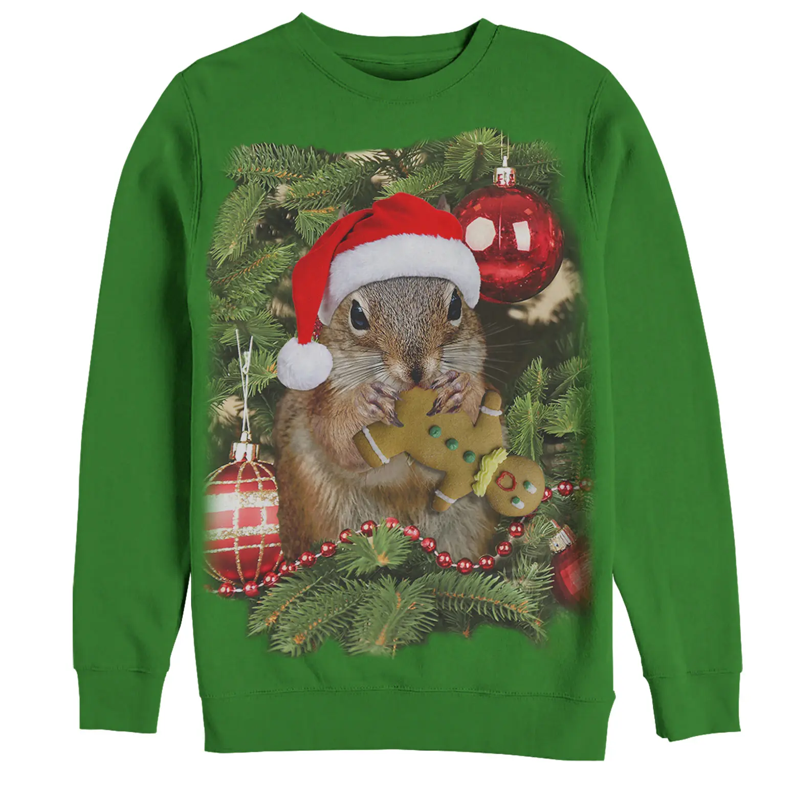 Men's Lost Gods Ugly Christmas Squirrel Cookie Sweatshirt