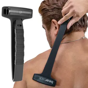 Bearback Back Shaver for Men - Pivoting Triple Blade Razor with 17” Folding Ergonomic Handle for Smooth DIY Wet/Dry Back & Chest Grooming