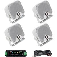 White 2 Pair (4 Speakers)