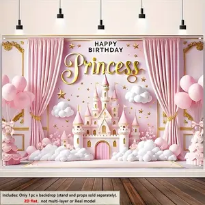 2D Plane Background Cloth, Birthday Banner Poster, Large Fabric Balloon Castle Sign, Photo Decoration, 72.8 X 43.3 Inches, Studio Equipment