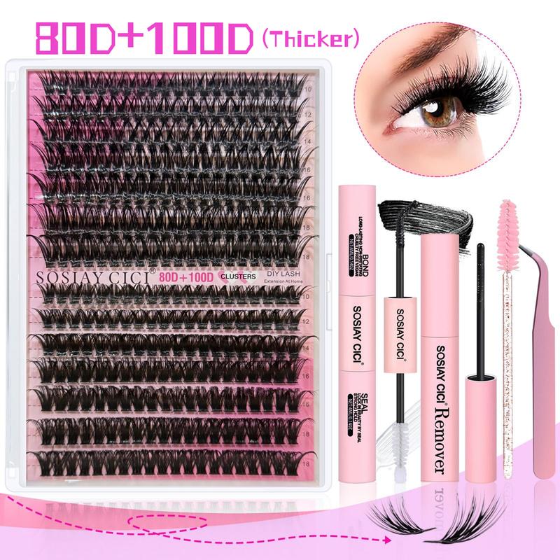 SOSIAY CICI Lashes Lazy Girl & Venus With InvisibleBand DlY Eyelash Extension Kit Bond and SealEyelash Glue and Lash Remover Beginner FriendlyIndividual Lashes Waterproof and Long lastingMakeup For Girl