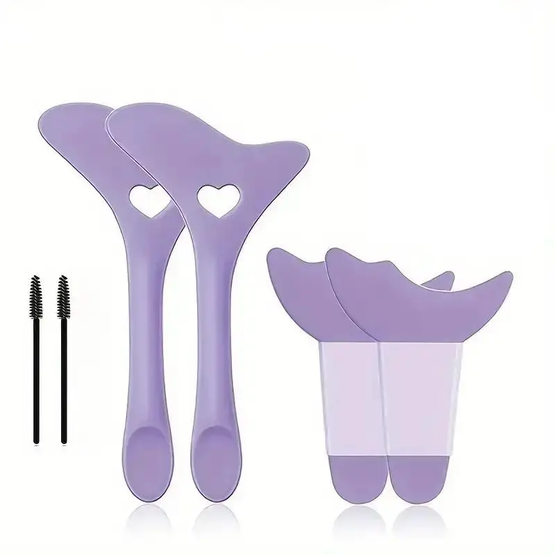 Reusable 6-Piece Silicone Eyeliner & Mascara Applicator Pack, Multi-Functional Eye Makeup Tool Suitable for All Eye Shapes