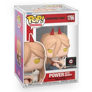 Funko POP Anime: Chainsaw Man - Power With Meowy Vinyl Figure with Epic Collectibles Premium Box Protector Included