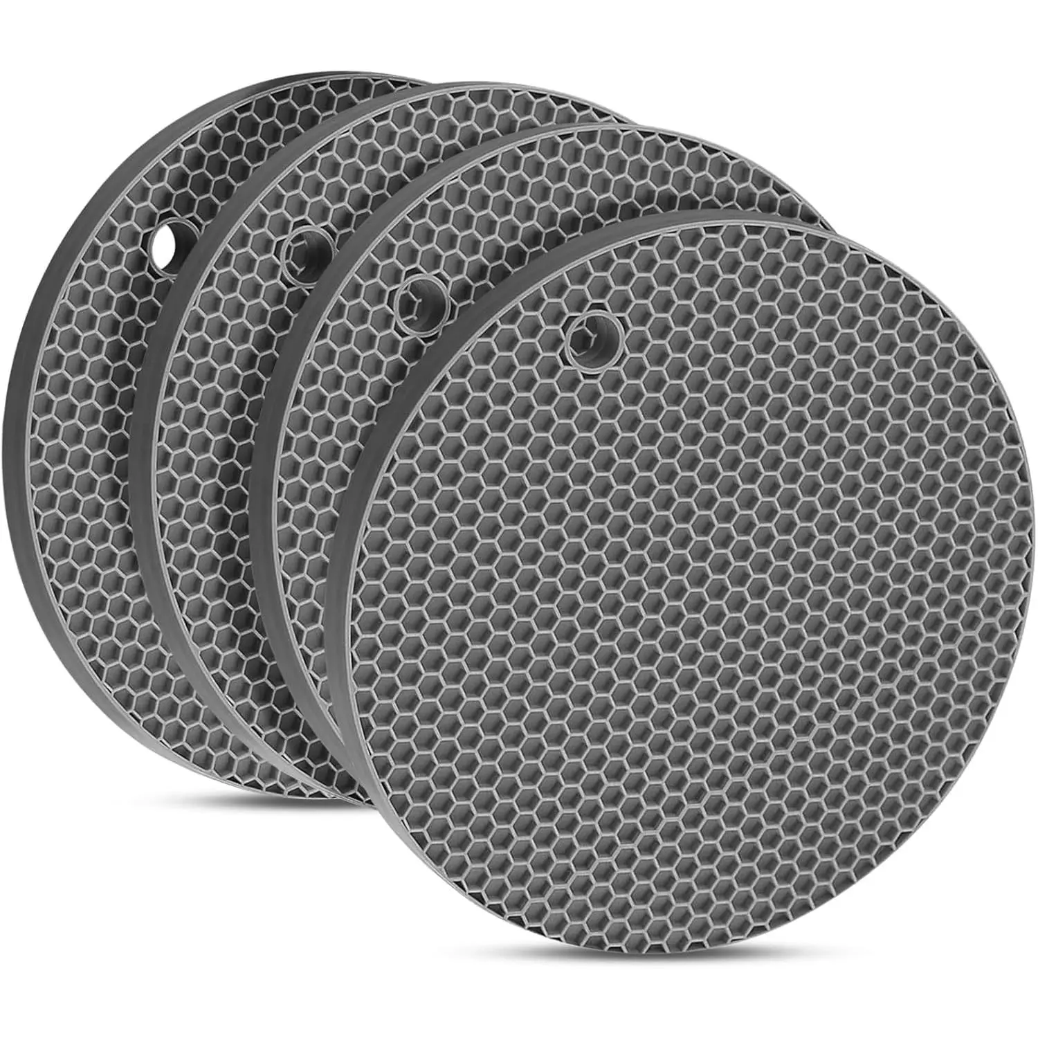 4 count   Trivet Mats,  Grade Silicones, , Versatile  Hot Pads for Kitchen, Suitable for Fondue Mats, Can Openers and Spoon Rests