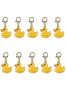 10 Pcs Duck Keychains, Daily Backpack Accessories, Shoe Decor, Memorable Key Ring Set, Creative Women's Fashion Jewelry