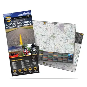 Kansas - Oklahoma - Texas Panhandle: 30 Scenic Road Trips on One Map