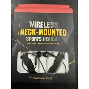 Wireless Neck-Mounted Sports Headset with Large Battery Super Standby Digital Display Sweatproof Waterproof