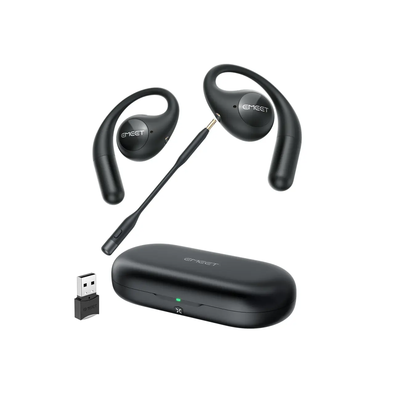 EMEET AirFlow Open-Ear Headphone - Black, EMO1BB-LD