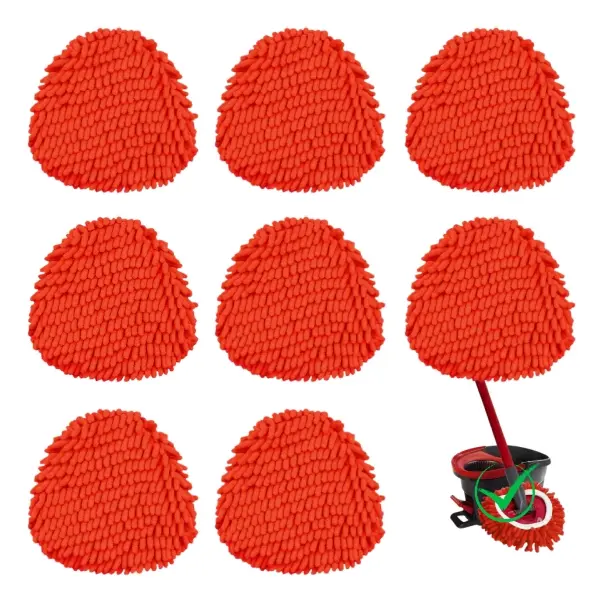 Chenille Duster Mop Head Compatible with O Cedar Mop Easywring 1-Tank System, Microfiber Chenille Mop Pads Spin Mop Refill for Dry & Wet Use