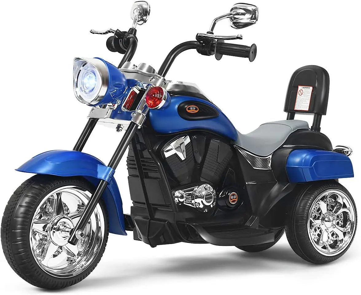 Costzon 6V Ride on Chopper Kids Motorcycle with Horn, Headlight | Battery Powered, 3-Wheel Stable Ride on Toys, Electric Toddler Motorcycle for Kids, Gift for Boys Girls