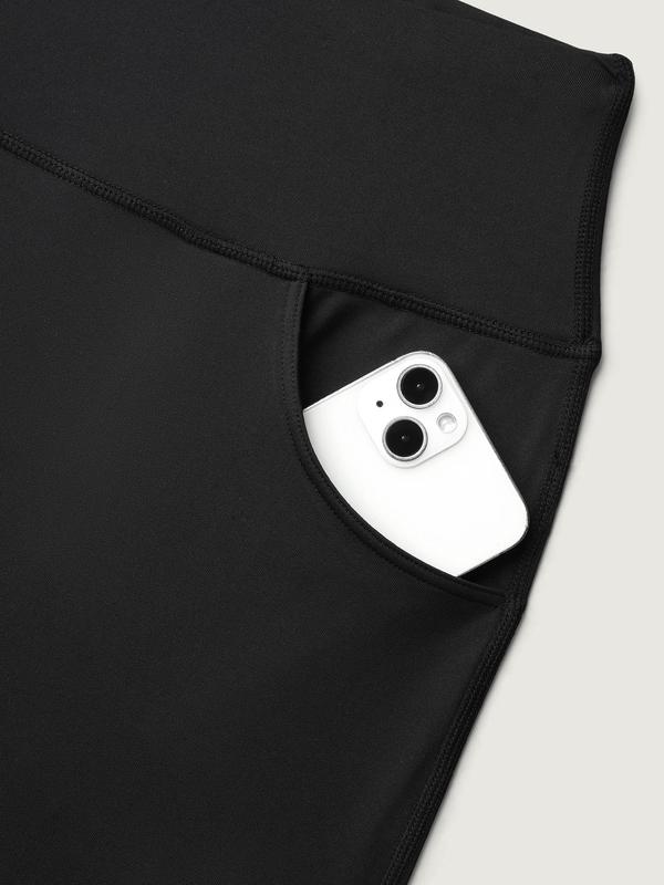 BLOOMCHIC Super Stretchy Wide-Leg Casual Pocket Pants Fit Black Minimalist Everyday Bottoms  thick thigh pants work outfits women baggy pants wide leg sweatpants cargo pants capri pants outfit