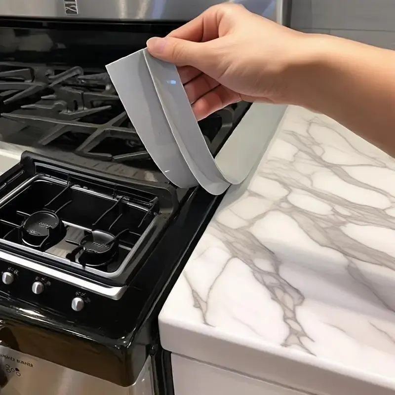 2Pcs Silicone Kitchen Stove Gap Covers, Heat Resistant & Easy Clean Counter Gap Filler Sealing Strips, Anti-Stain Spill-Proof Guard for Kitchen Stove Countertop, Washing Machine, Appliances (Grey)