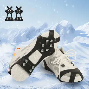 Manganese Steel Crampons, Ice Cleats for Shoes and Boots - Ice Grips for Snow and Ice, Non-Slip Shoe Grippers