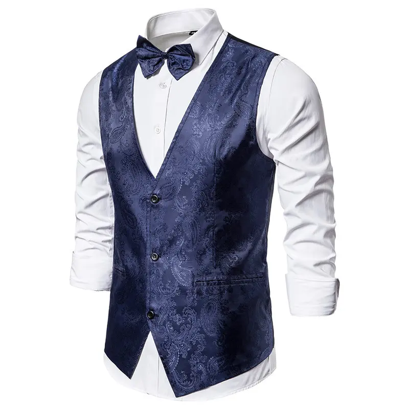 Tibetan blue vest with tie