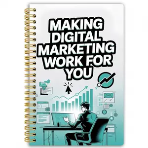 A digital marketing-themed cover notebook | 5.5x8.3 inches | Monthly financial storage | Notebook with expense tracking | Effective money management | Financial planning | Paper material, no date, page margin for planning