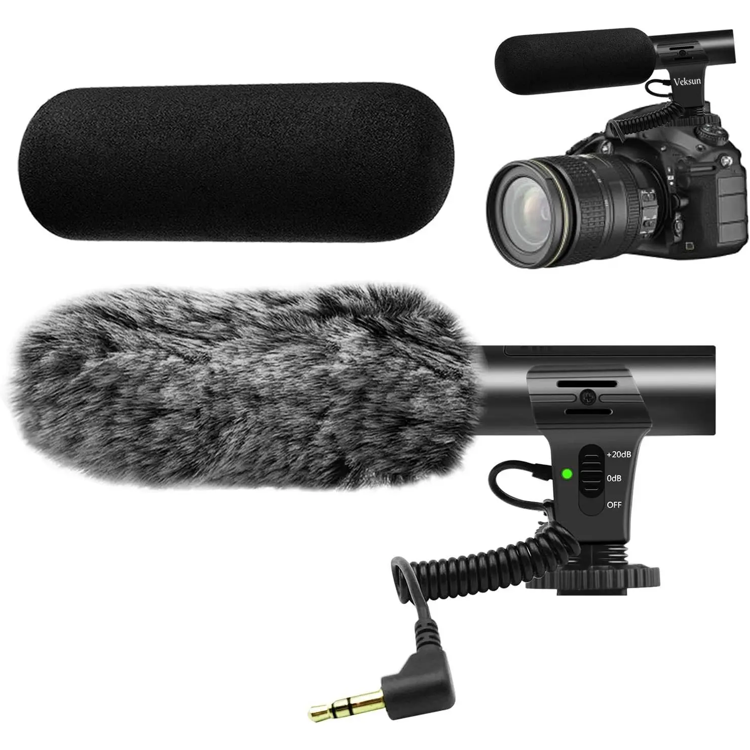 TML-MIC05 Super Heart Pointing Shotgun Camera Microphone with Windscreen, 3.5mm Jack, Hot Shoe, Battery-Powered, 50Hz-16kHz Standard Audio Mic for DSLR Cameras (Canon, Nikon, Sony, Fuji) for Music, YouTube Interviews