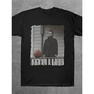 Men's Michael Myers Graphic T-Shirt - Soft, casual crew neck, short sleeve tee for everyday wear, travel, sports, and exhibitions - All-season comfort, machine washable, regular fit for casual outings