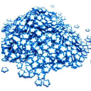 Blue and White Stars Polymer Clay Pieces