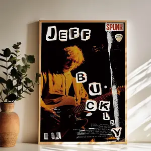 Jeff Buckley Spunk - A Tribute to Musical Legacy Wall Art Vintage Black and White Art Posters Funky Aesthetic Canvas Prints Retro Bar Cart Decor for Bar Bedroom