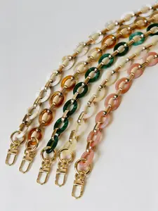 1pcs Pure Color Acrylic Detachable Bag Chain, DIY Handbag Accessories, Plain Style, All Seasons, Perfect for Bags