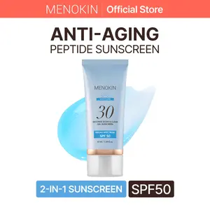 [MENOKIN] 30 Seconds Glow & Clear Gel Sunscreen SPF 50 | Daytime Anti-Aging Peptide SPF | 2-in-1 Korean Sunscreen | Jelly-to-Water Texture, No White Cast, Lightweight, Non-Sticky, Hydrating Formula