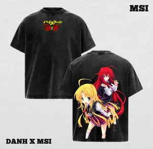 Asia Argento & Rias Gremory | High School DxD Washed Tee Streetwear Tee Hoodie “Sacred Bonds — Faith And Flame United” — For Anime Fans, For Drops That Radiate Elegant Power