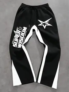 Tiktok Trendy Super Smart Star Pattern Sport Pants, Soft Long Pants, Comfortable Casual Style for Daily & Home Wear, Casual Sporty Trousers