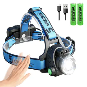 VASTFIRE Rechargeable Red/Green/395nm UV LED Mosion Sensor Headlamp, Super Bright Head Lamp Flashlight with 3 Lighting Modes, Zoomable Headlight for Outdoor Hunting, Camping, Hiking, Fishing, Biking, Running