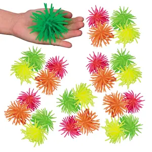 3” Bright Colors Stretchy Vinyl Worm Ball Assortment - 24 Pc.
