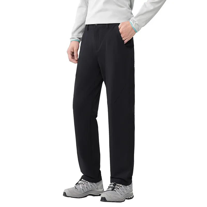 Men's Thermal Waterproof Fleece-Lined Outdoor Pants - Elastic Waist, Utility Pockets, Reflective Accents, Breathable Fabric for Winter Hiking, Casual Wear, Sneakers, Menswear