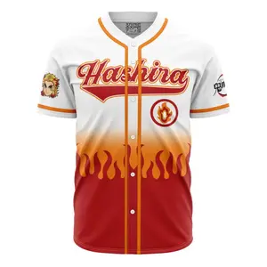 Hashira Kyojuro Rengoku Demon Slayer Baseball Jersey | For all ages Adults and Children Cool Summer Ape Anime Vibes for Men & Fans