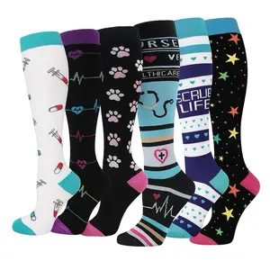 6 Pairs Compression Premium Socks for working long hours healthcare workers, CNA,nurses