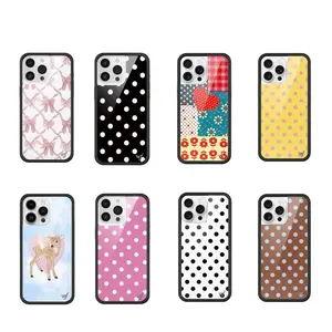 Cute 3D Wildflower INS Strawberry Polka Dot Deer Cellphone Casing - Protective Handheld Devices Accessories for iPhone 12,13,14,15,16,17 Pro Max Plus