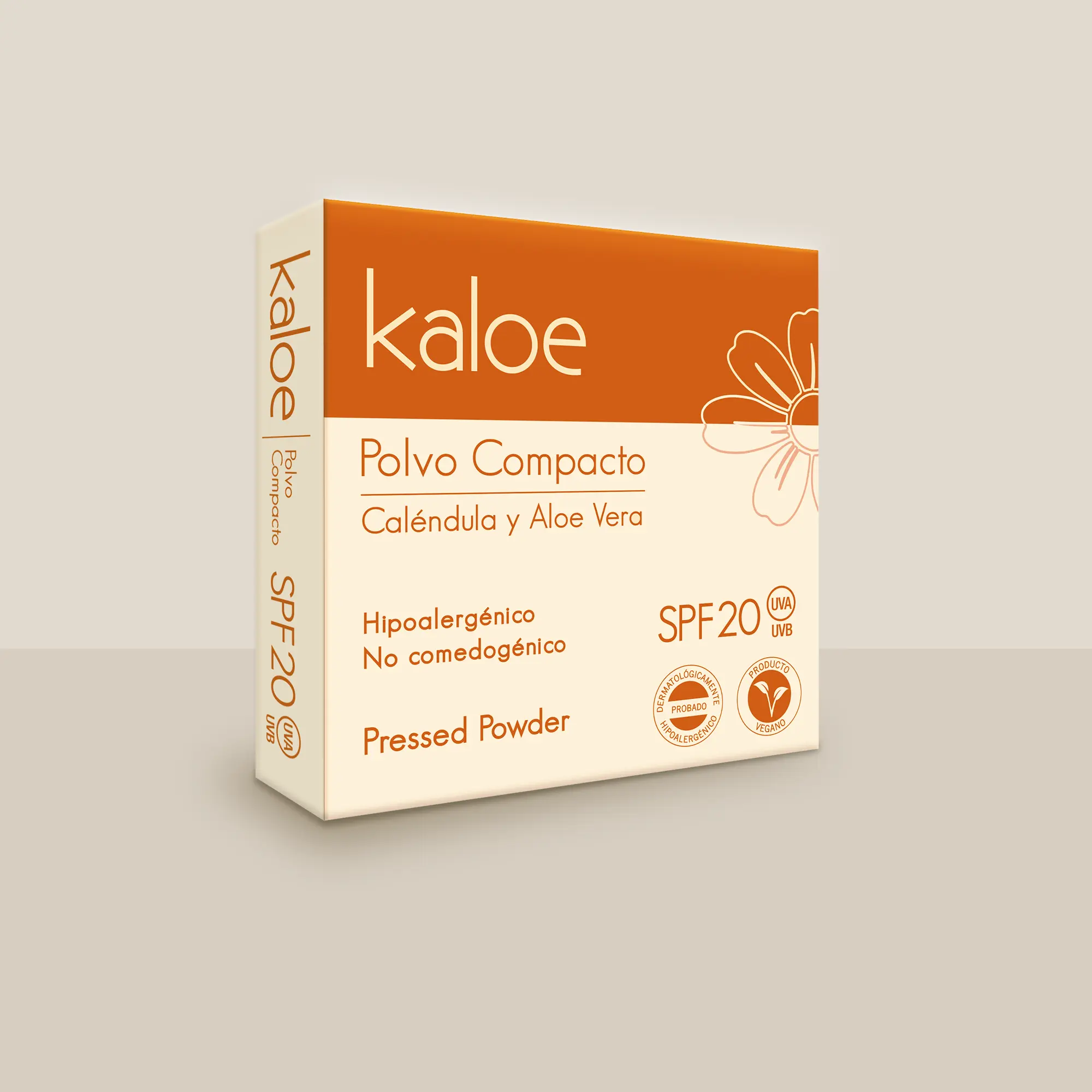 Kaloe Polvo compacto calendula y Aloe Vera spf 20 15 gr