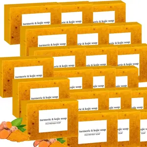 Summer Lemon Turmeric Kojic Acid Soap Bars Turmeric – Natural Lemon, Turmeric & Kojic Acid Soap for Face & Body, Gentle Cleansing for All Skin Types, Ideal for Daily Use