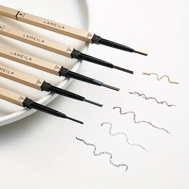 Black/Gray/Light Brown/Dark Brown - Double-Ended Solid Eyebrow Pencil - No Liquid, No Alcohol, No Paint, 3 Suitable Makeup, Long-Lasting Waterproof And-Proof Create Eyebrows