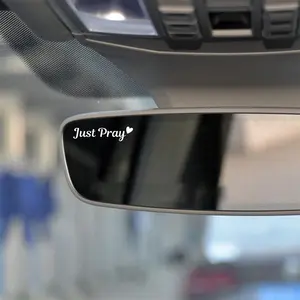 Just Pray Letter Pattern Car Mirror Sticker, 2 Counts Car Rearview Mirror Decal, Cute Vinyl Decal for Car Interior Decoration, Car Decals, Sticker For Cars