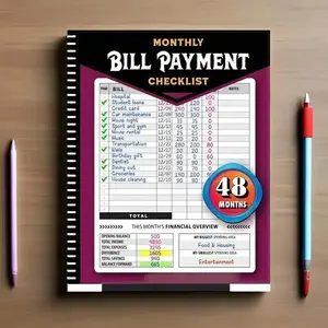 Fitness Budget Tracking Notebook - 48-Month Financial Organizer, Personal Finance Planner, Pink Notepad for Sports & Outdoor Fitness Enthusiasts
