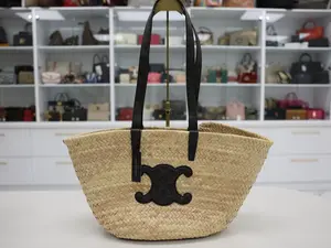 Pre-owned Celine RAFFIA AND LEATHER Tote Bags TRIOMPHE TOTE HANDBAG