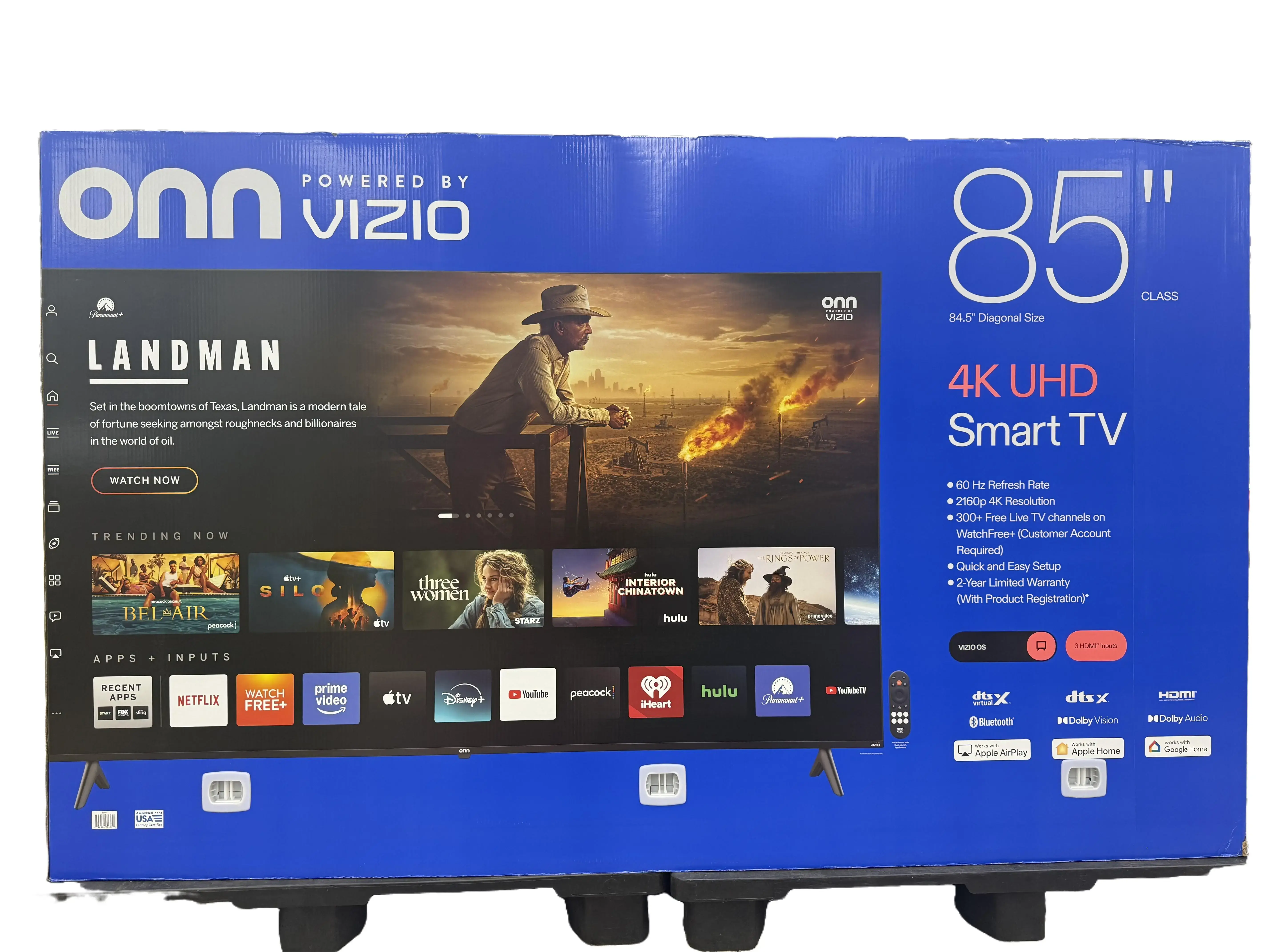 onn 85" Class 4K UHD Powered by VIZIO Smart Television, 85S4V1