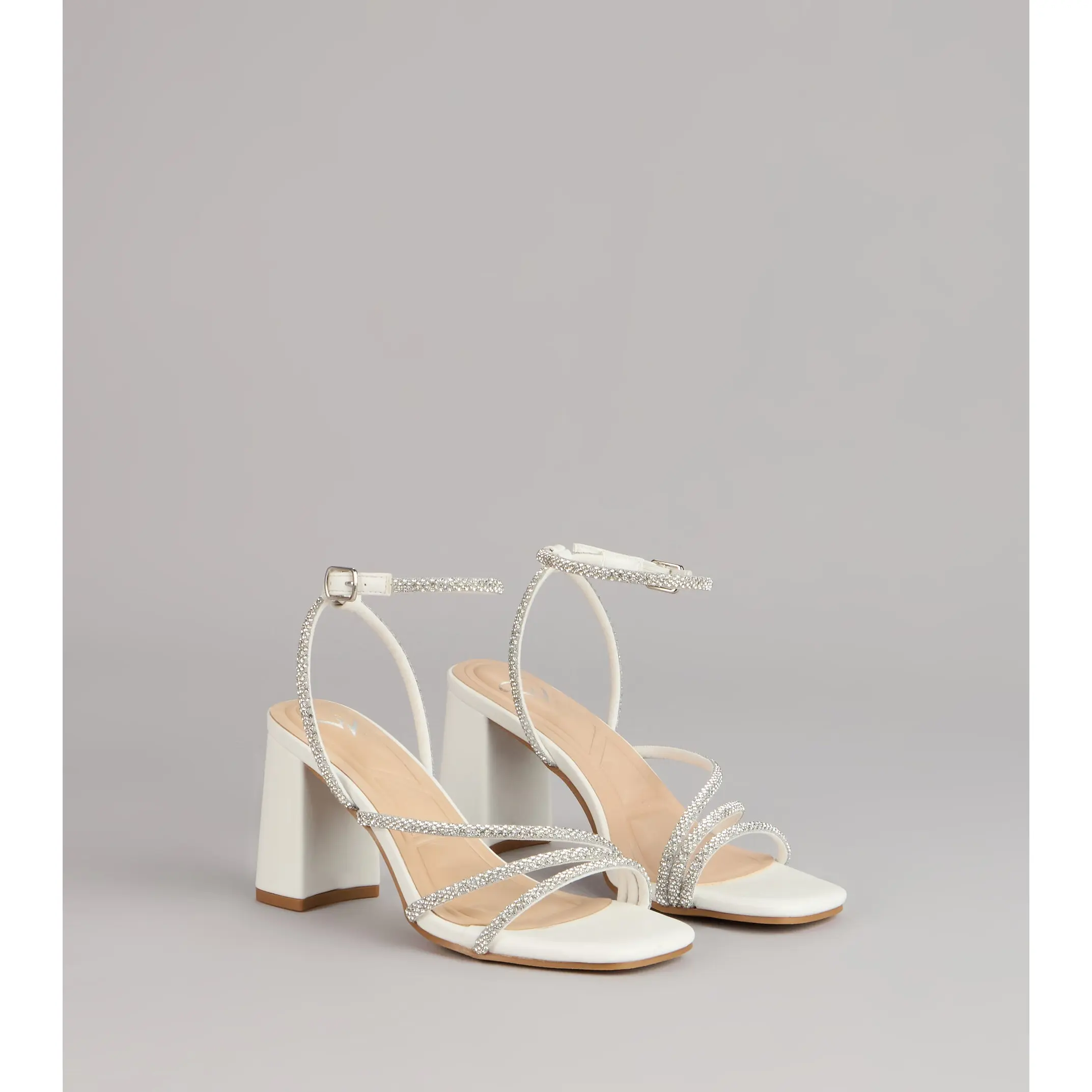 Crystal Hour Strappy Block Heels