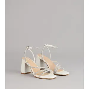 Crystal Hour Strappy Block Heels