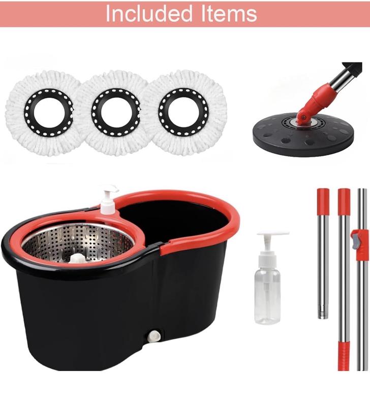 360 Spin Mop & Bucket System | Microfiber Floor Cleaning Set | Easy Wring
