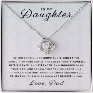 Gift for Daughter From Dad - Honored Love Knot Necklace GK1