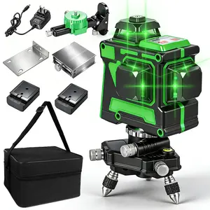 12 Line Laser Level Self Leveling, Green Laser Level with Auto Leveling ≤3°, Waterproof Dustproof, 1/4'' Tripod Mount, Indoor & Outdoor Use