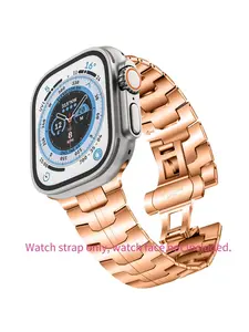 Iron Man Stainless Steel Butterfly Buckle Watch Strap for Apple Watch Series 1-11 and Ultra 2