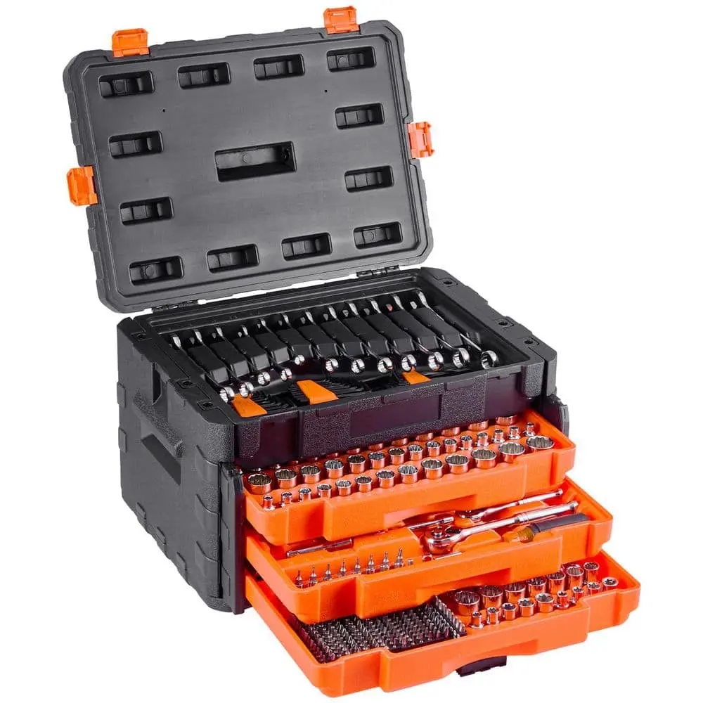 Mechanics Tool Kit Set, 450-Piece 1/4 in., 3/8 in., 1/2 in. Drive SAE & Metric Deep/Standard Sockets with Drawer Case