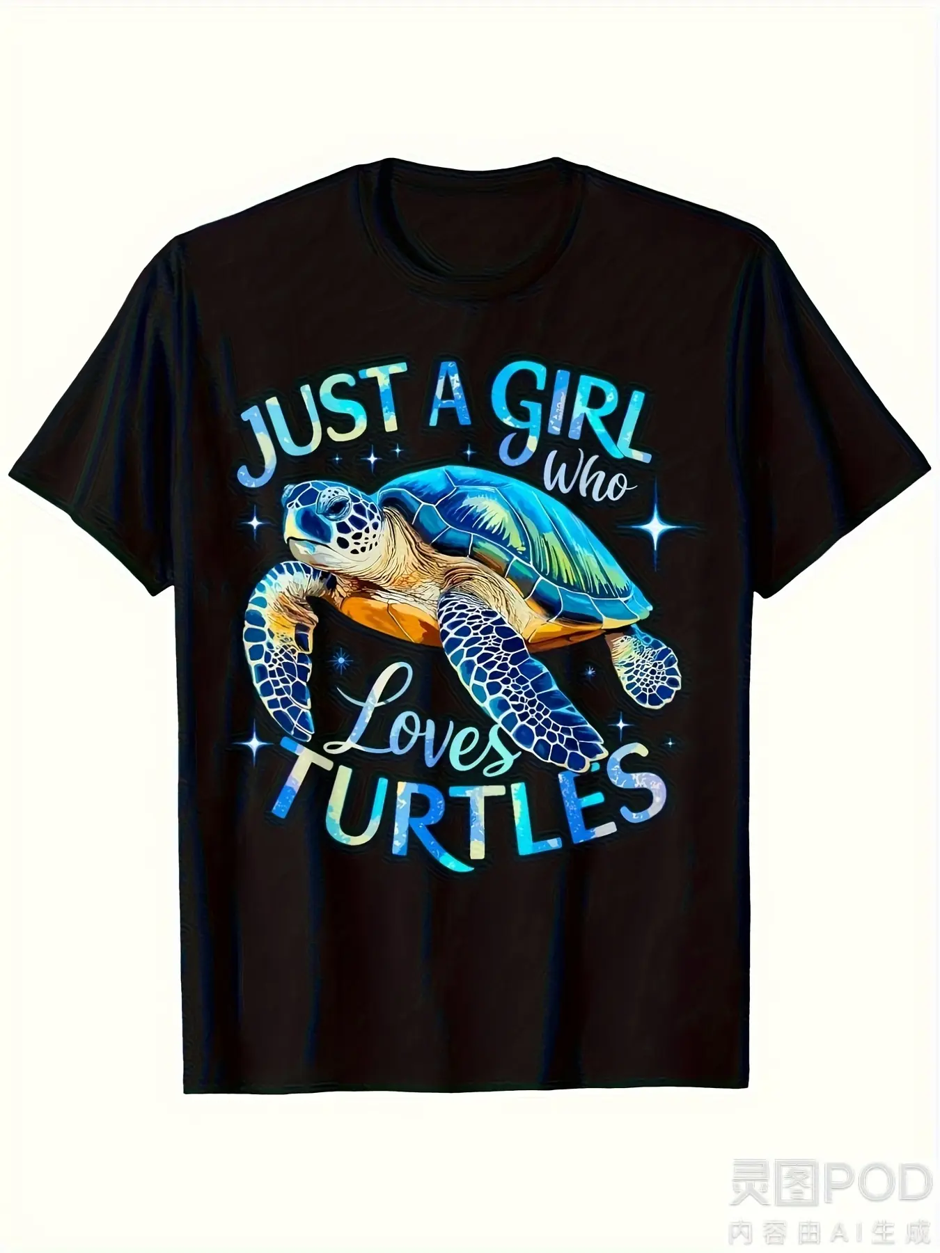 Men's & Women's Sea Turtle Graphic T-Shirt - Just a Who Loves Turtles Shirt - Soft Breathable 220GSM Pure Cotton Retro Casual Tee for Marine Life Lovers, Unisex S-XXXL Sizes, Machine Washable Turtle Lover Shirt