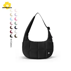 WESTBRONCO Crescent Shoulder Bag Viral Small Puffy Fashion Stylish with 2 Side Pockets Adjustable Strap for Women Waterproof Lightweight Travel Gym Dating Elegant Commuter Bag Purse for Summer Trendy Gift for Her Mom Summerwin DealsForYouDays
