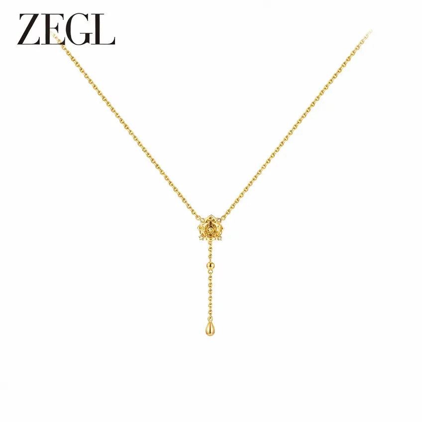 ZEGL S925 silver Citrine Necklace, Rose-Cut Citrine, Sparkling and Hypoallergenic, Christmas Gift, Mother's Day, Valentine's Day, Birthday, Anniversary Gift, Jewelry Gift